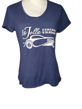 La Jolla Concours D'Elegance Navy Car Show T-shirt Size Small